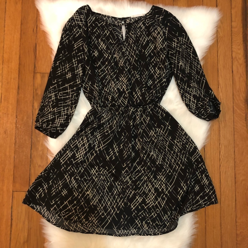 Lush black and white flowy dress